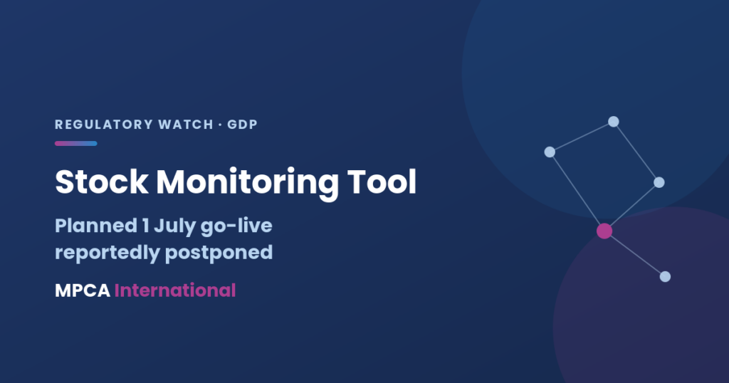 MPCA International - Belgium's Stock Monitoring Tool go-live postponed